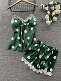 Lace Polka Dot Cuff Shorts