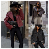 Women's Fashion Design Retro Leather Jacket