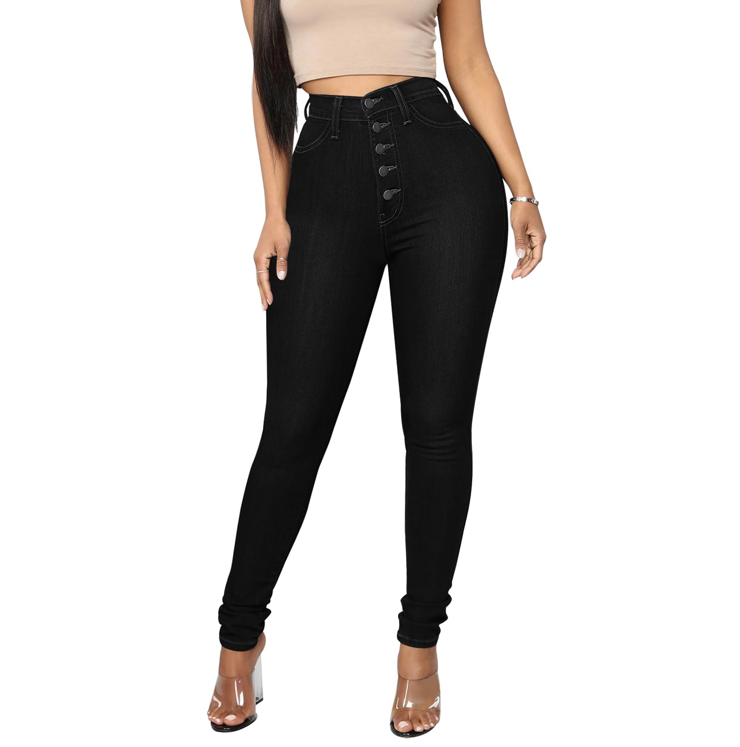 Cookies Womens Curvy High Waist Stretch Butt Lifting Jeans