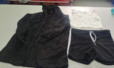 Long Sleeve Crop Tank Top And Drawstring Shorts Pajama Set