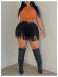 Black Sauce Leg Mini Shorts