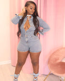 Cookies Short Denim Jumpsuit Rompers with Pockets