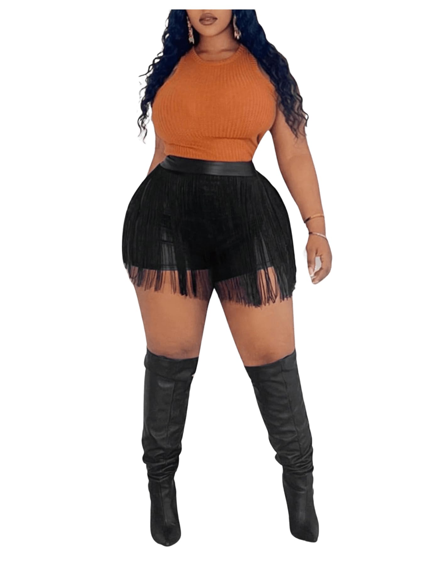 Black Sauce Leg Mini Shorts