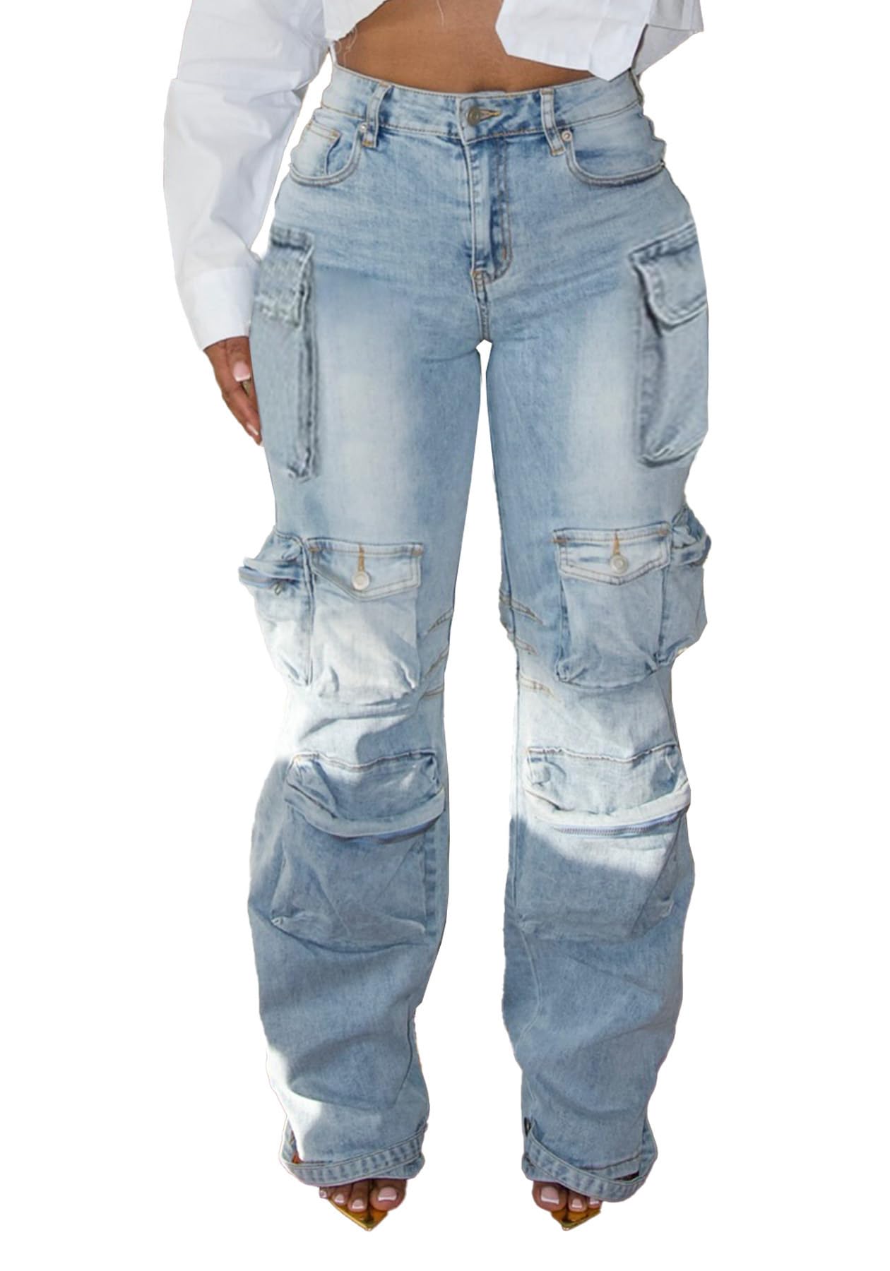 We Bling Stretchy Baggy Denim Pants