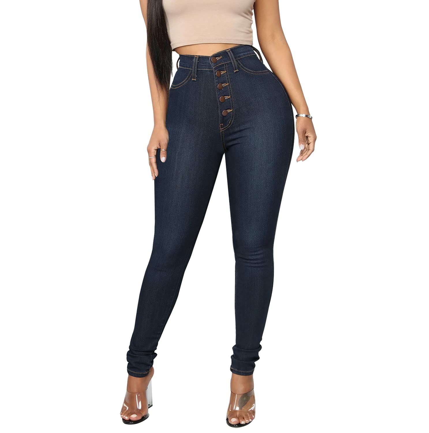 Cookies Womens Curvy High Waist Stretch Butt Lifting Jeans