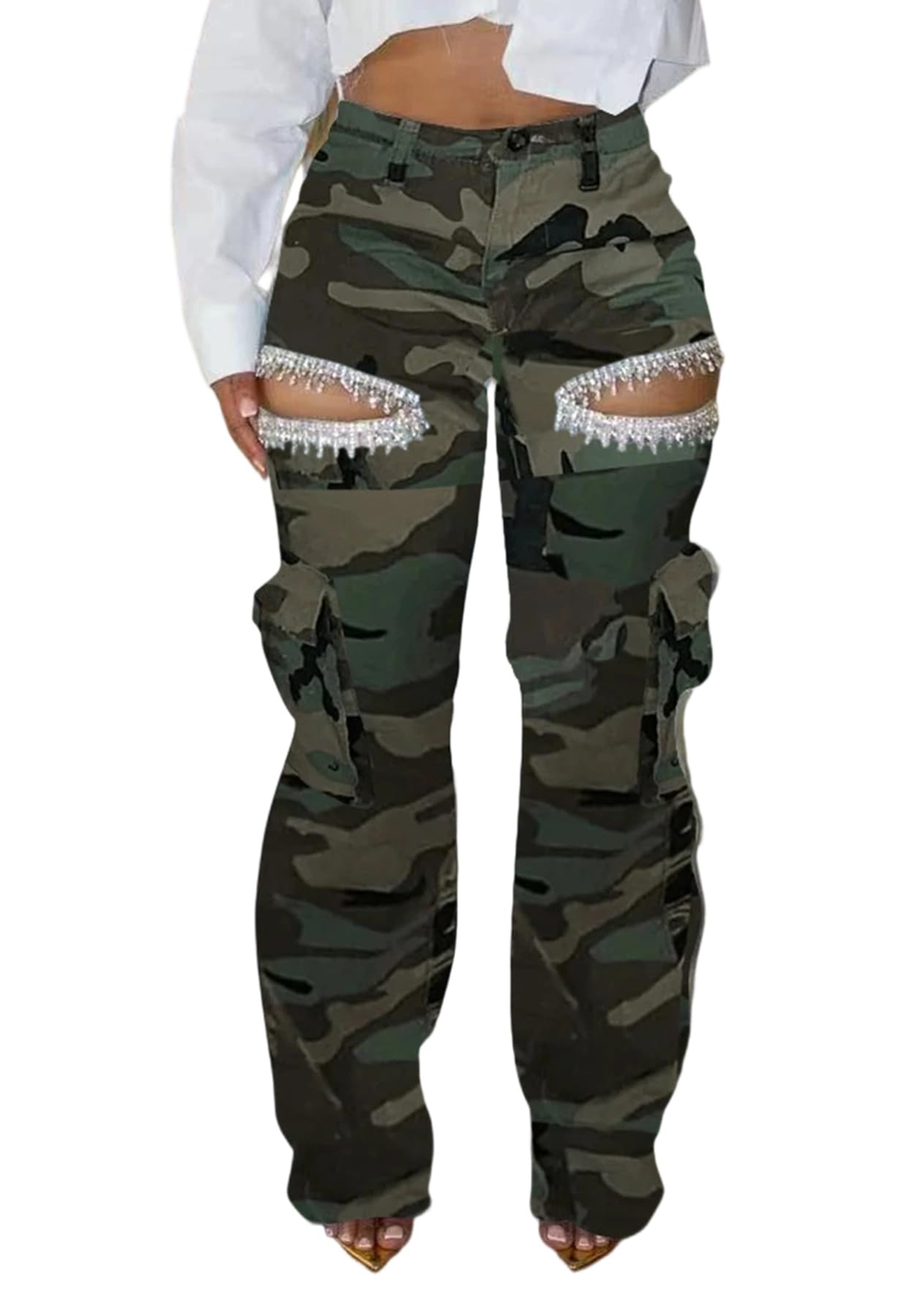 We Bling Stretchy Baggy Denim Pants