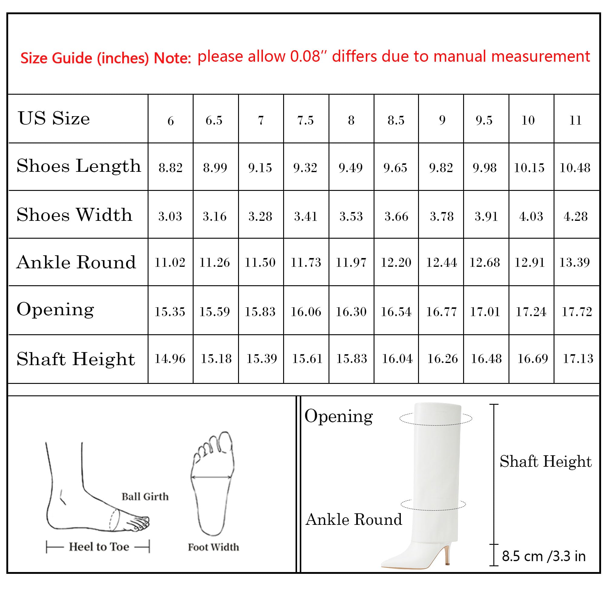 Knee High Boots Women Fold Over Boots Pointed Toe Stiletto Heel