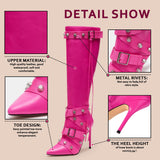 Cookies Stiletto Boots Heels Side Zipper Buckle Tassel Boots Sexy Ladies