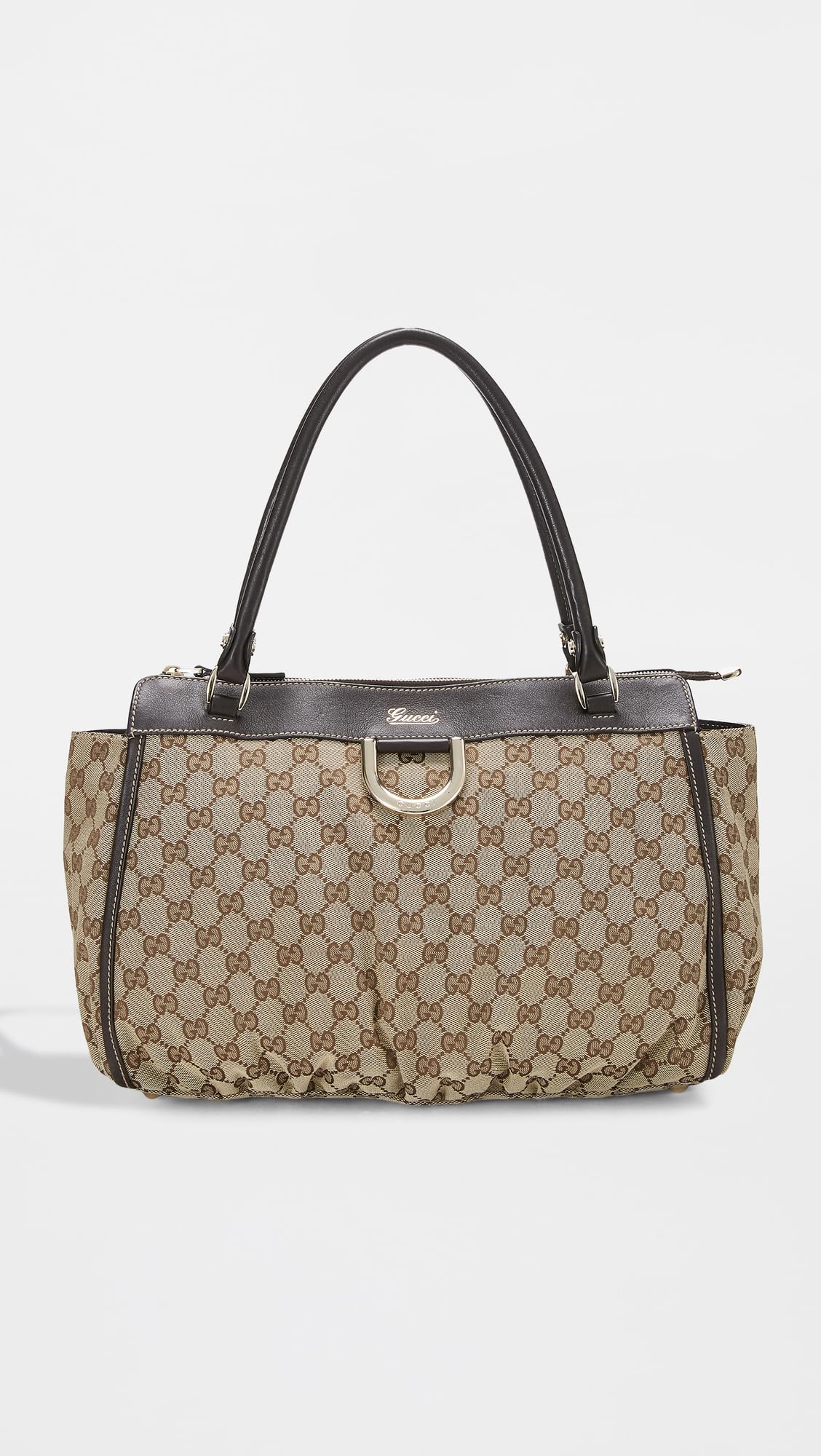 All Love Gucci Brown Canvas D Ring Abbey Zip Tote