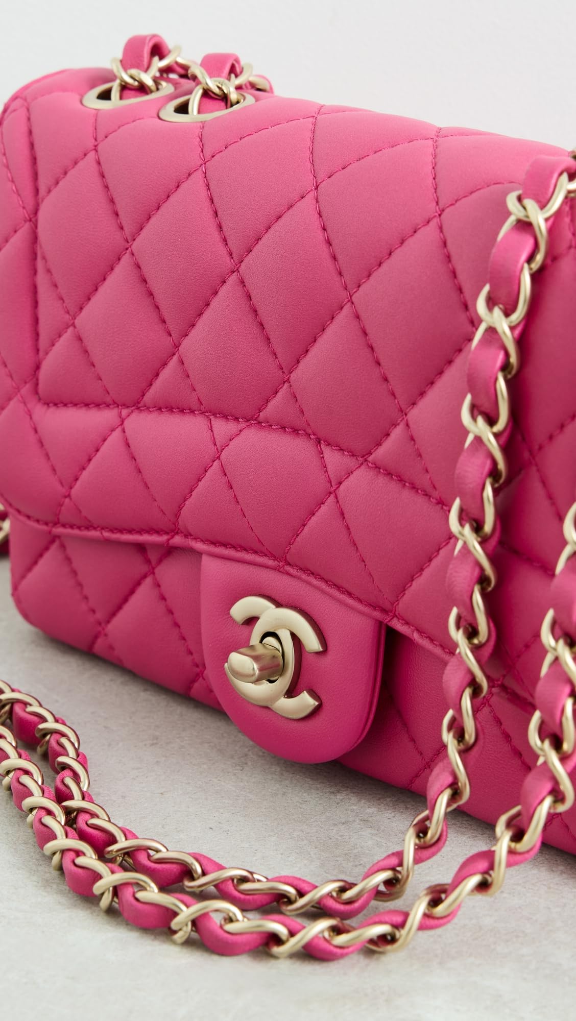 Chanel Pink Lambskin Mademoiselle Chic Shoulder Bag