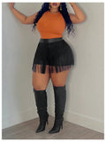 Black Sauce Leg Mini Shorts