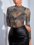 Lamarra Mesh Long Sleeve Bodysuit