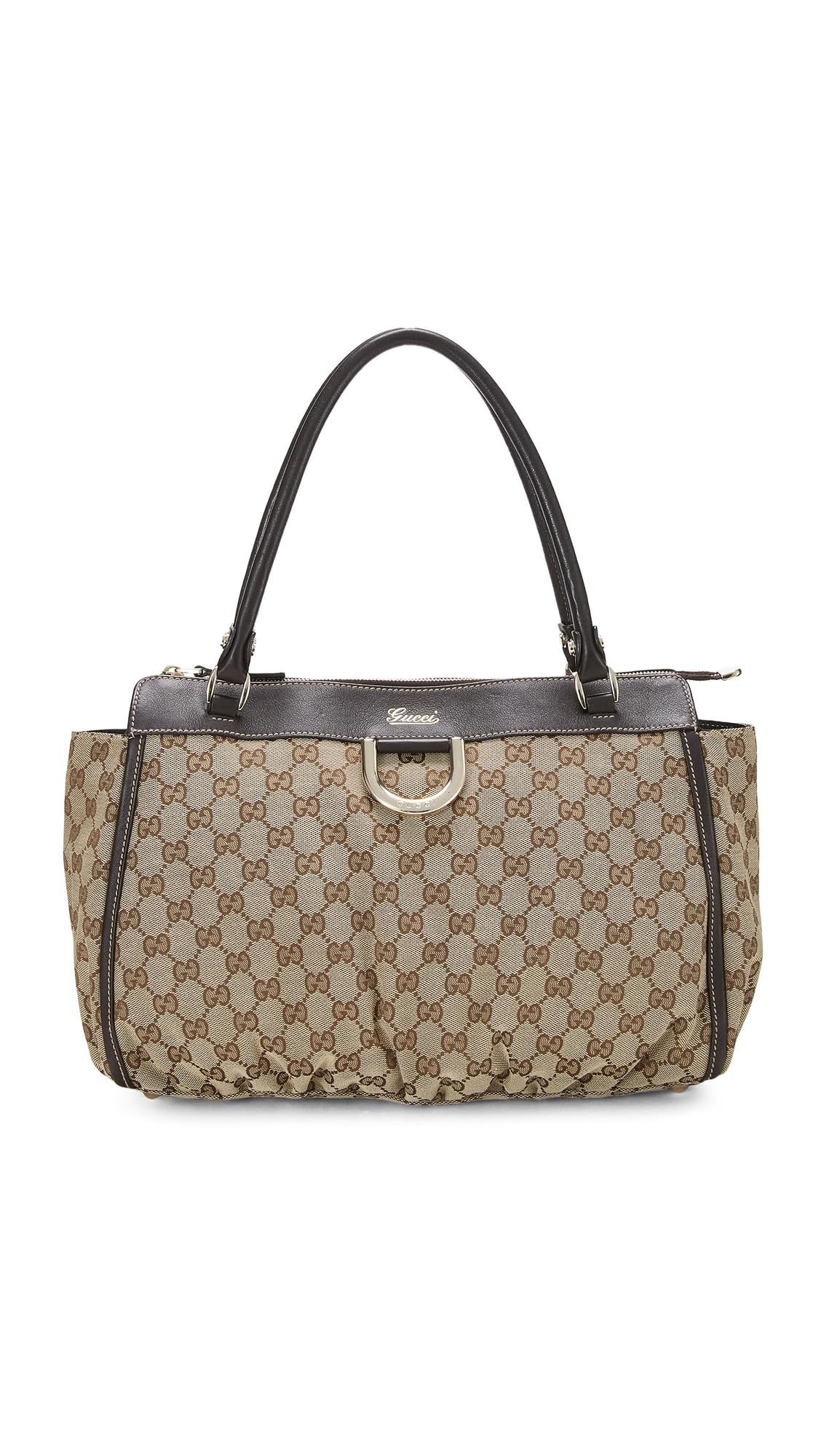 All Love Gucci Brown Canvas D Ring Abbey Zip Tote
