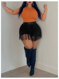 Black Sauce Leg Mini Shorts