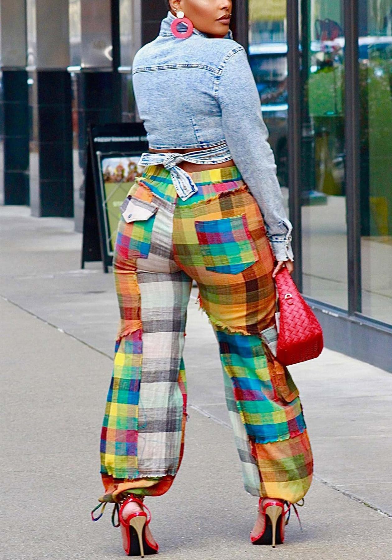 Cookies Women's Casual Cargo Baggy Pants High Waist Straight Wide Leg Pants with Multi Pockets