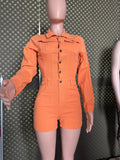 Cookies Short Denim Jumpsuit Rompers with Pockets