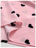 On Dot Print Bow Tie Neck Long Sleeve Blouse