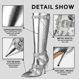 Cookies Stiletto Boots Heels Side Zipper Buckle Tassel Boots Sexy Ladies