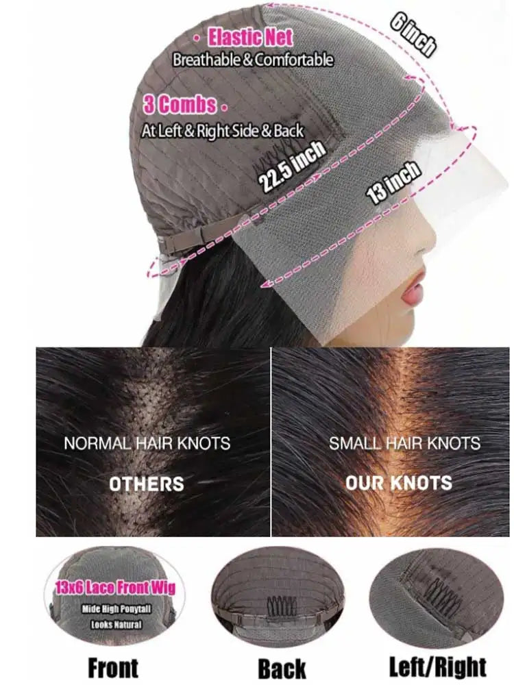 Peruvian Body Wave 13x6 HD Lace Front Wig 250% Density 40-42 Inch Long Glueless Closure Human Hair Wig for Women