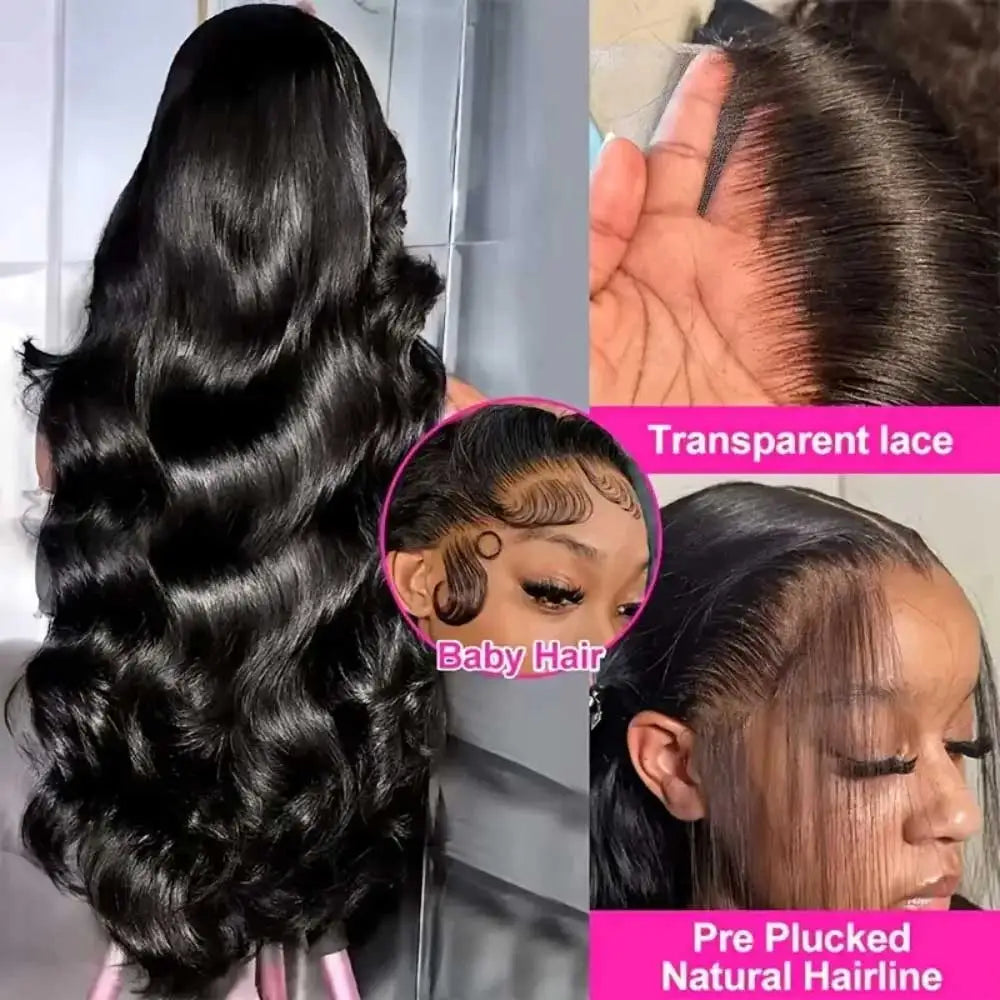 Peruvian Body Wave 13x6 HD Lace Front Wig 250% Density 40-42 Inch Long Glueless Closure Human Hair Wig for Women
